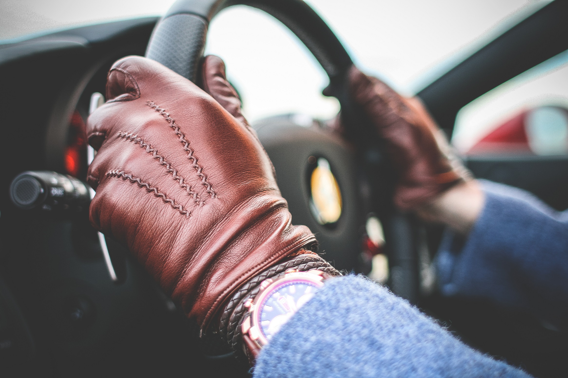 Professional driver at the wheel